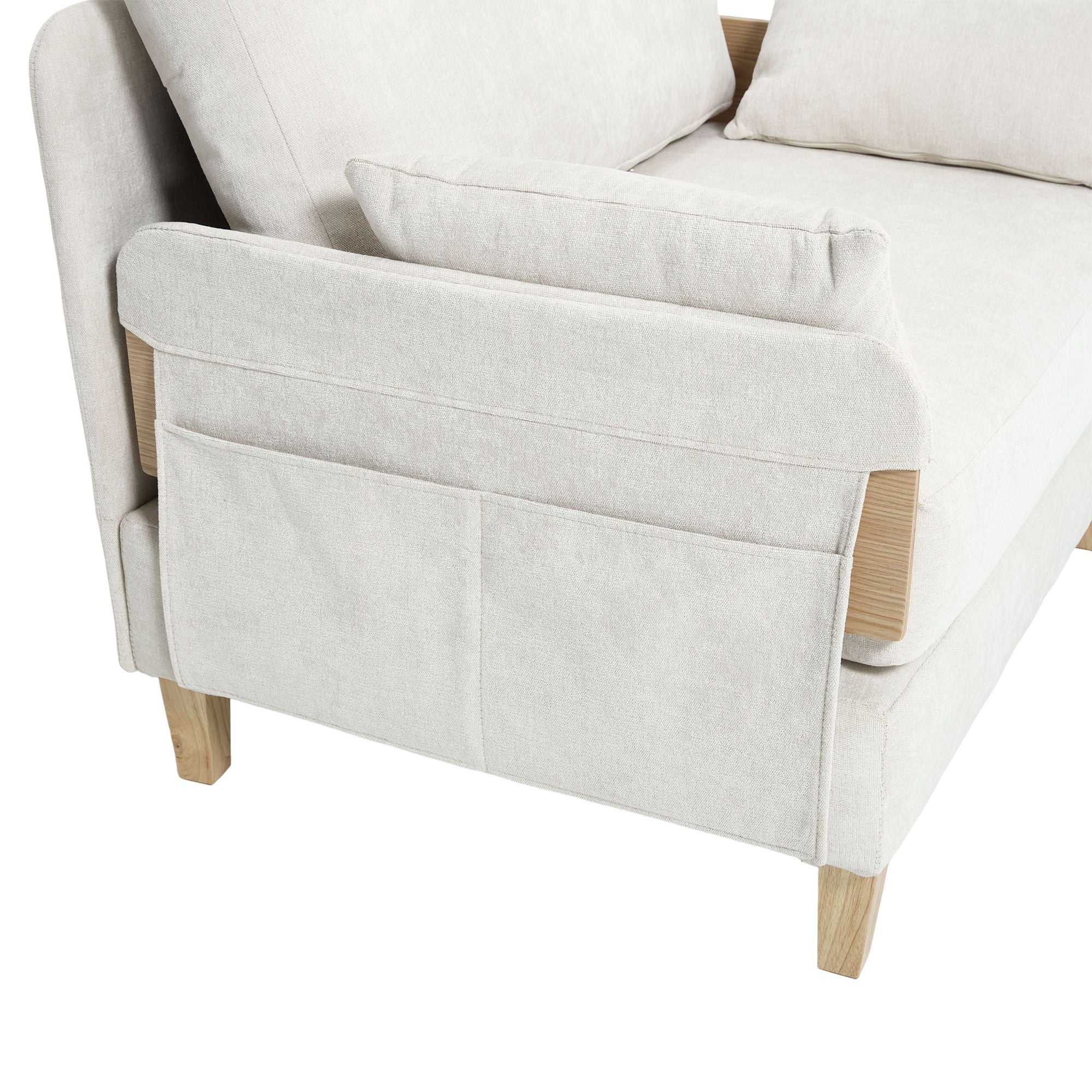 Mid Century Modern Foldable Sofa Bed, 3 In 1 Convertible Sleeper With 3 Pillows