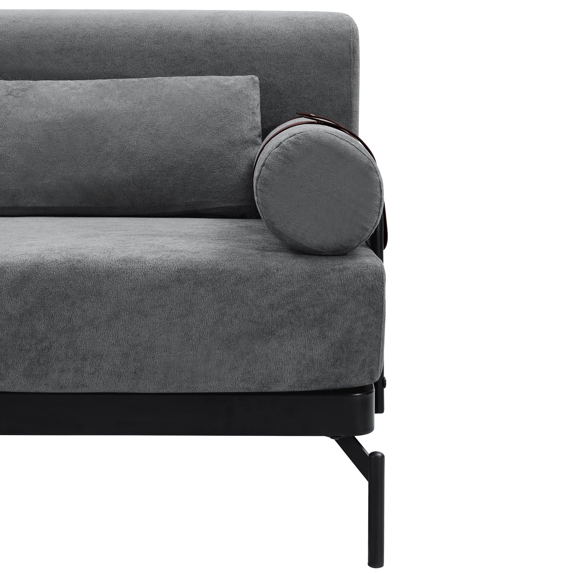 Modern Loveseat Sofa 2 Seater With USB Ports, Cylindrical Armrests