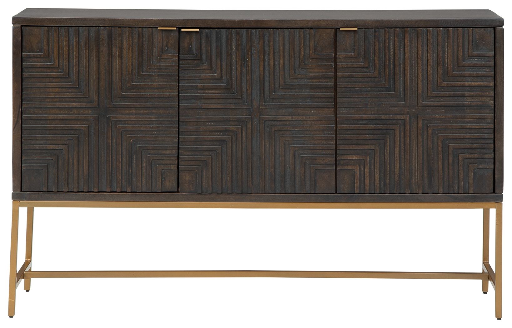 Ashley Furniture Elinmore - Brown / Gold Finish - Accent Cabinet | Meri Furniture