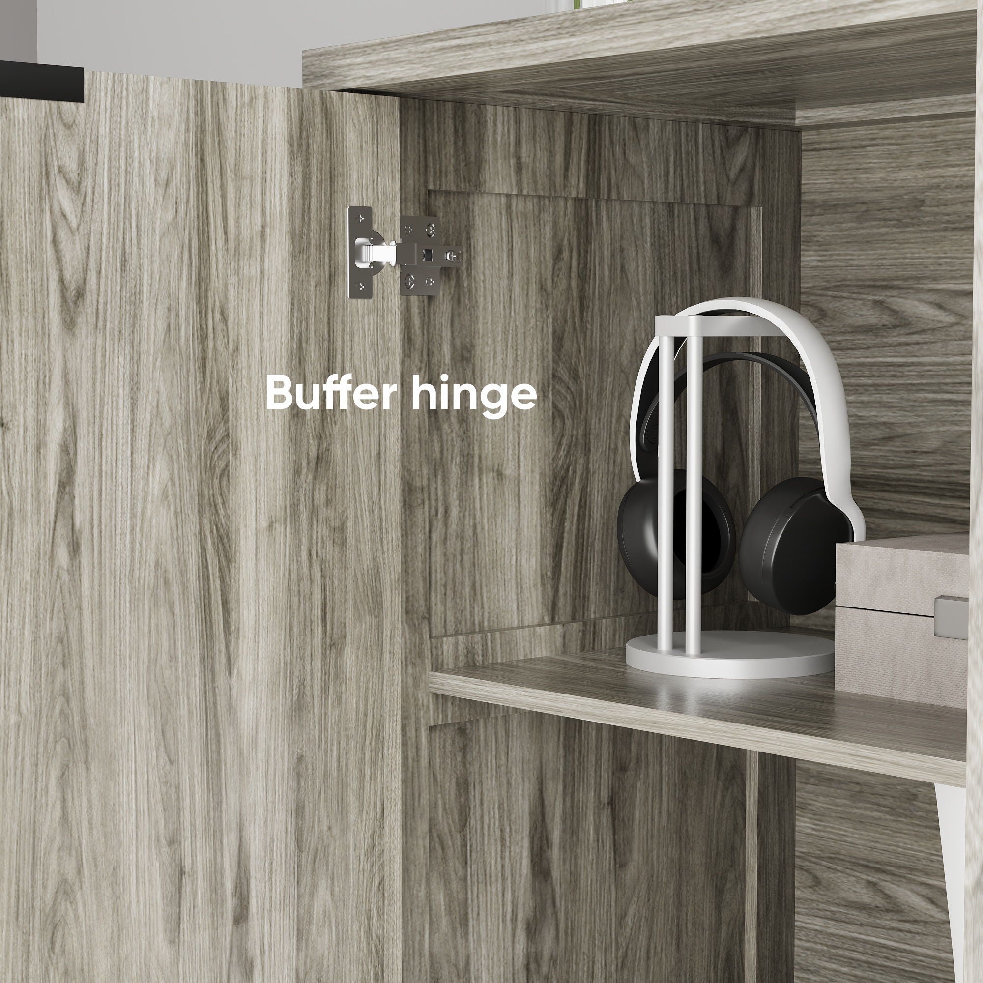 Modern Style Buffet Cabinet, Sideboard Buffet Cabinet With Storage, Storage Cabinet With 4 Diamond Shaped Relief Doors For Living Room, Dining Room, Entryway, Hallway, Kitchen - Gray - Gray