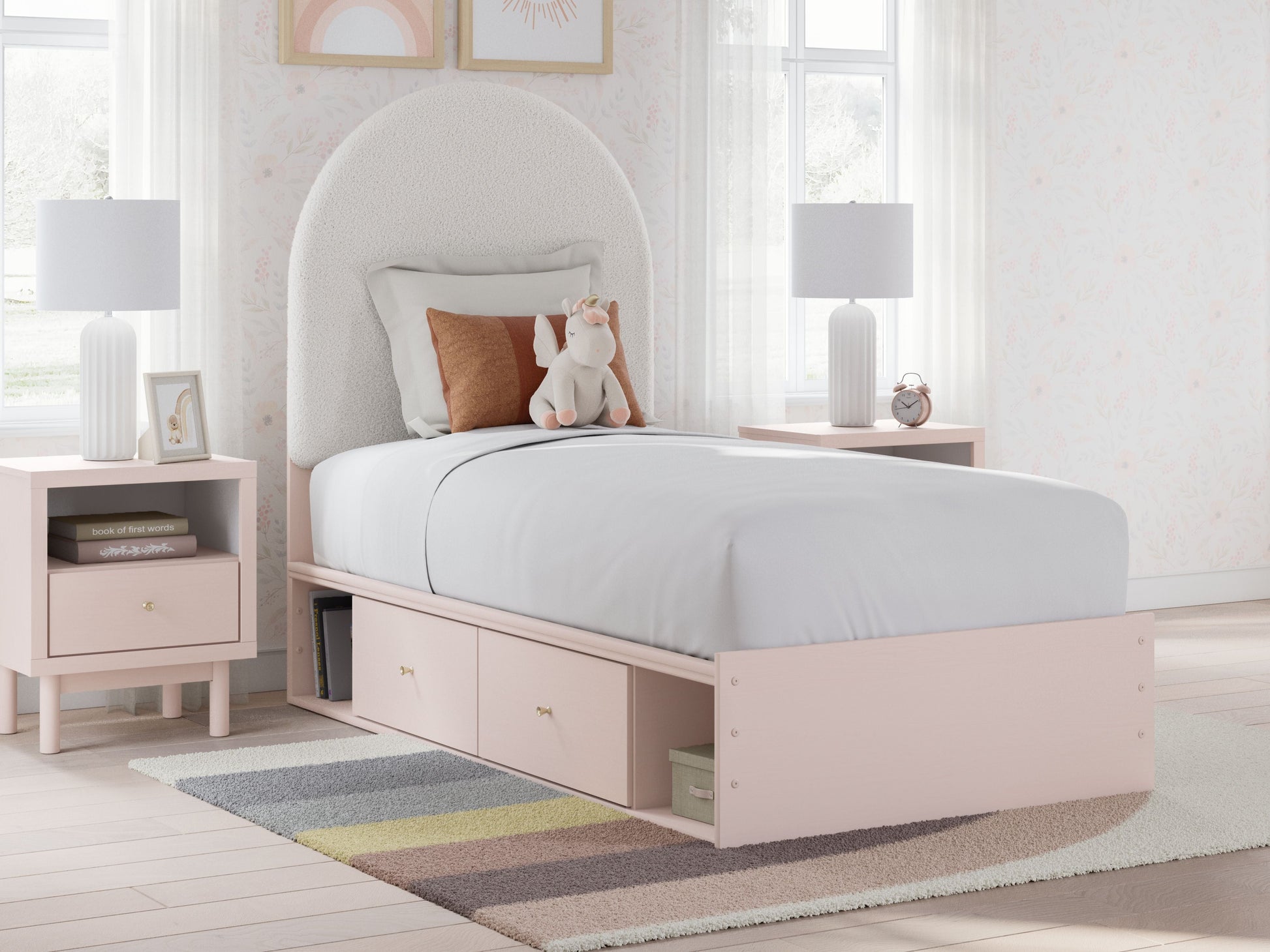 Signature Design by Ashley® Wistenpine - Upholstered Panel Bed With Storage | Meri Furniture