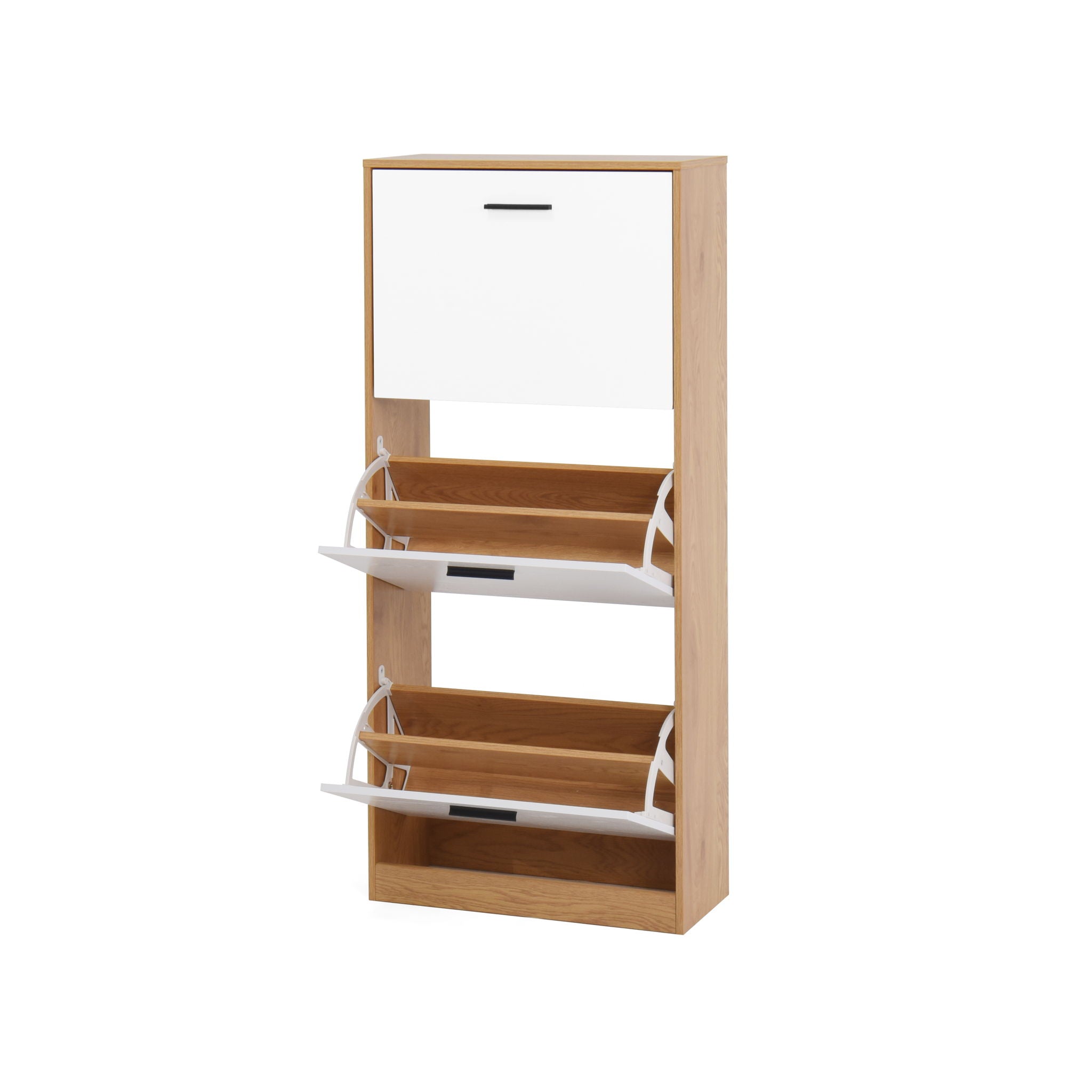 Modern Freestanding Shoe Storage Cabinet With 3 Flip Drawers
