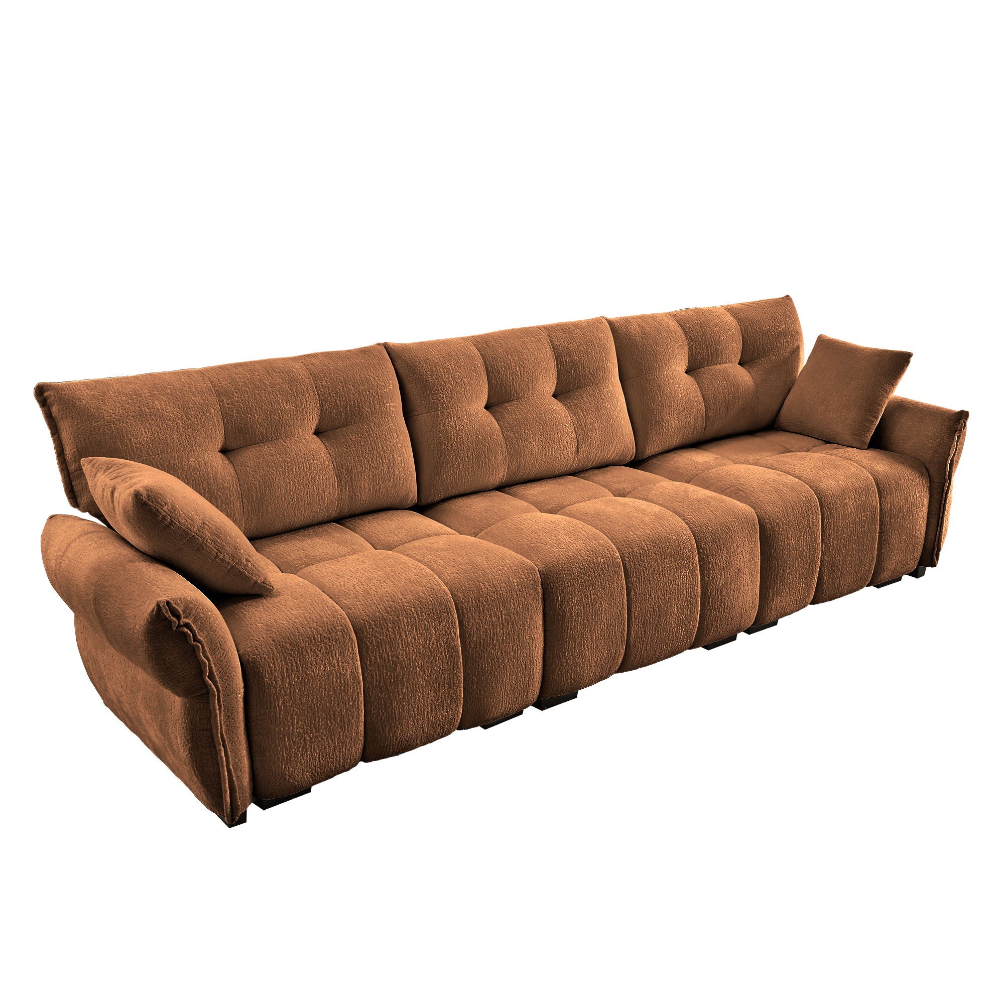 Modern Sofa & Pillows, Textured Cover, High Rebound Cushions