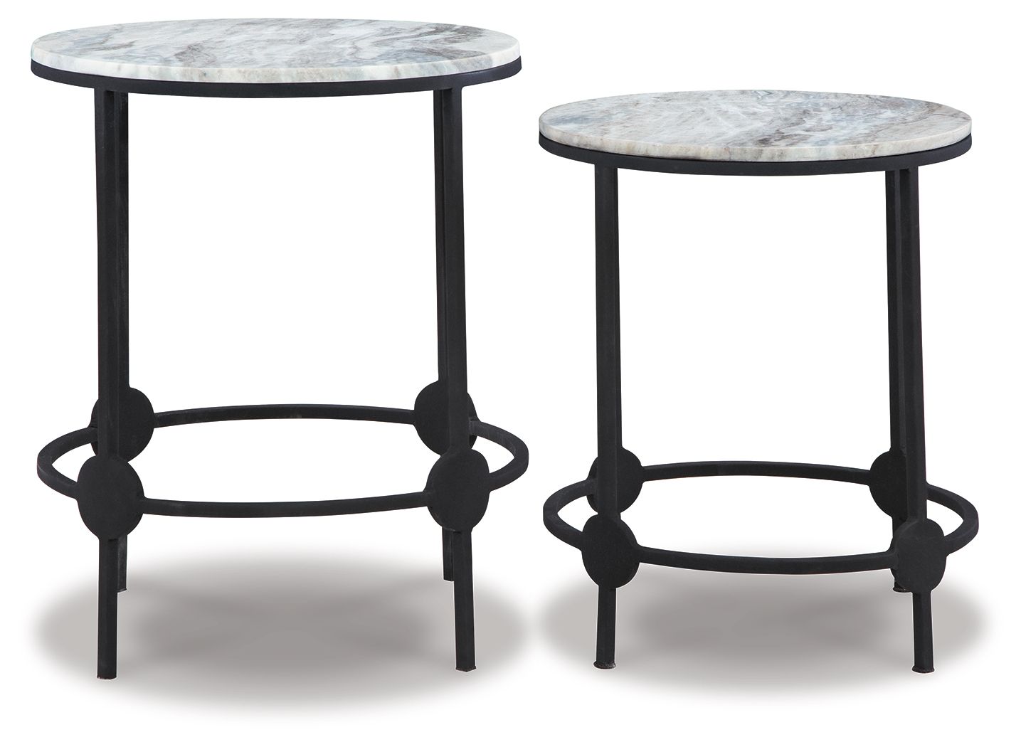 Ashley Furniture Beashaw - Gray / Black - Accent Table Set (Set of 2) | Meri Furniture