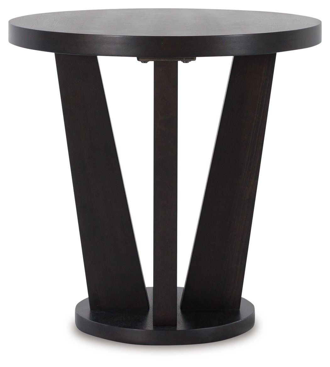 Signature Design by Ashley® Chasinfield - Dark Brown - Round End Table | Meri Furniture