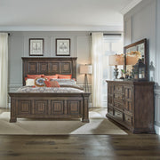 Liberty Furniture Big Valley - Panel Bed, Dresser & Mirror | Meri Furniture