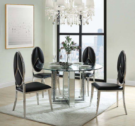 ACME Noralie - Dining Table - Mirrored & Faux Diamonds | Meri Furniture