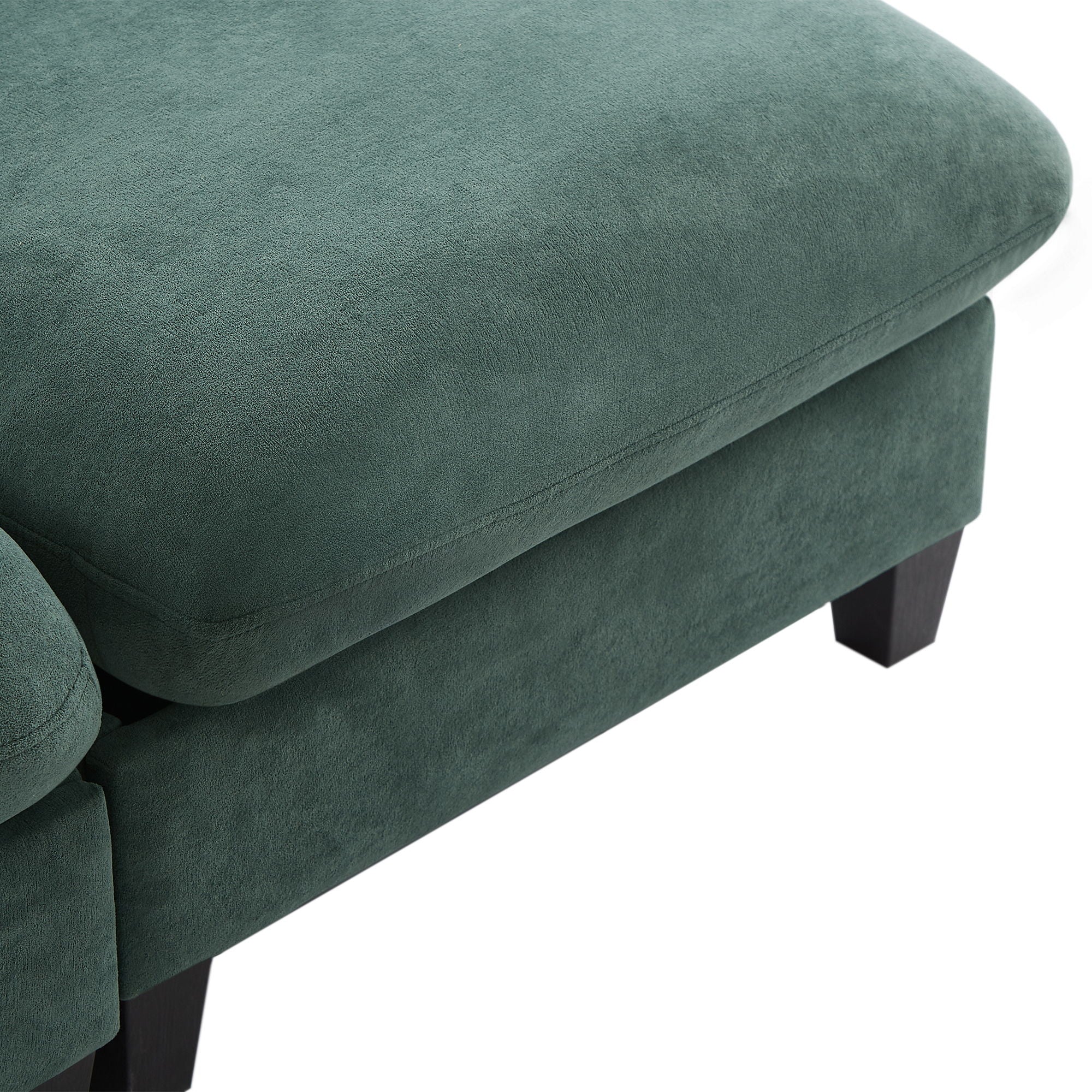 Upholstered L Shaped Sectional Sofa With Storage, Movable Ottoman, And 6 Throw Pillows