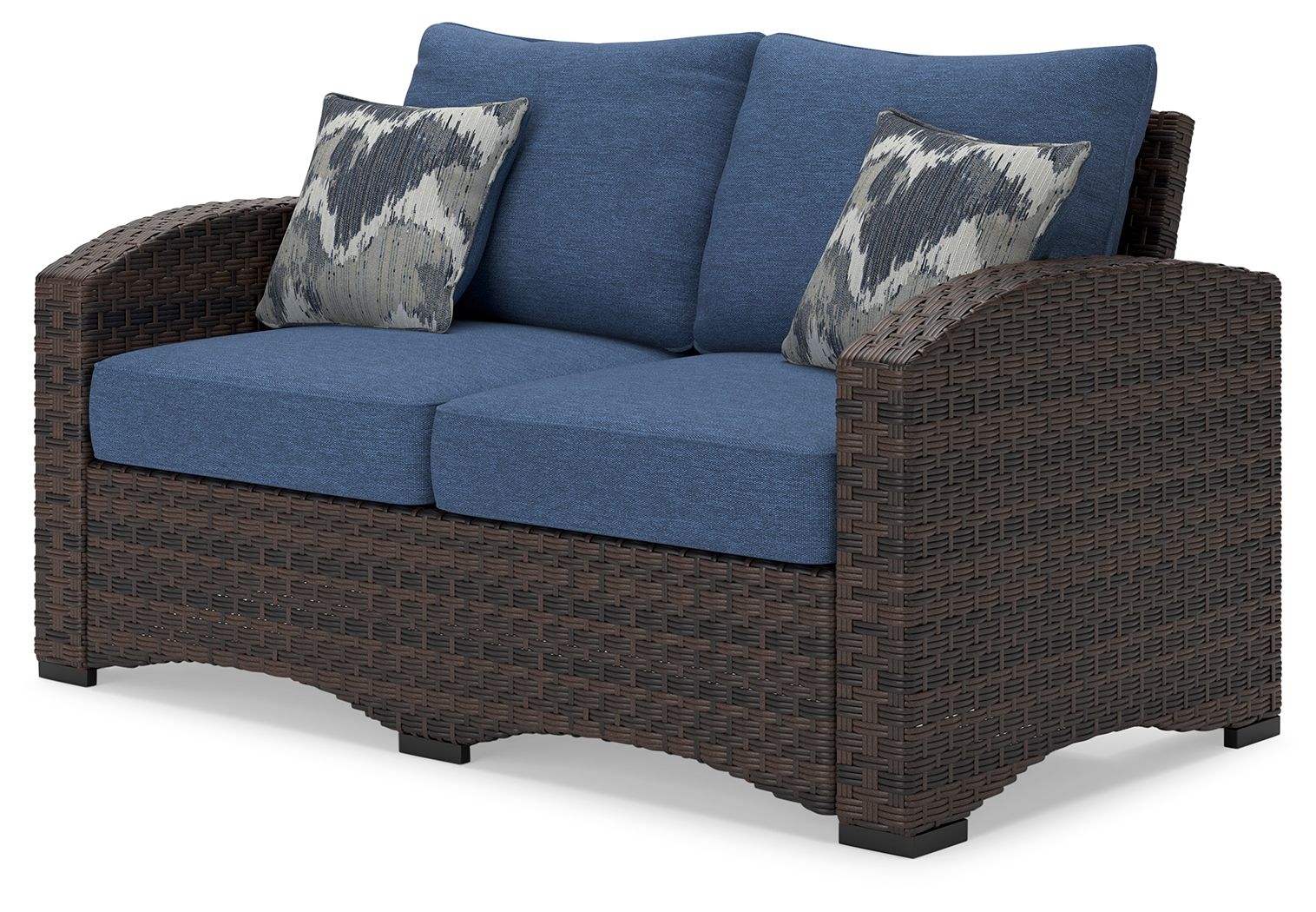 Signature Design by Ashley® Windglow - Blue / Brown - Loveseat With Cushion | Meri Furniture