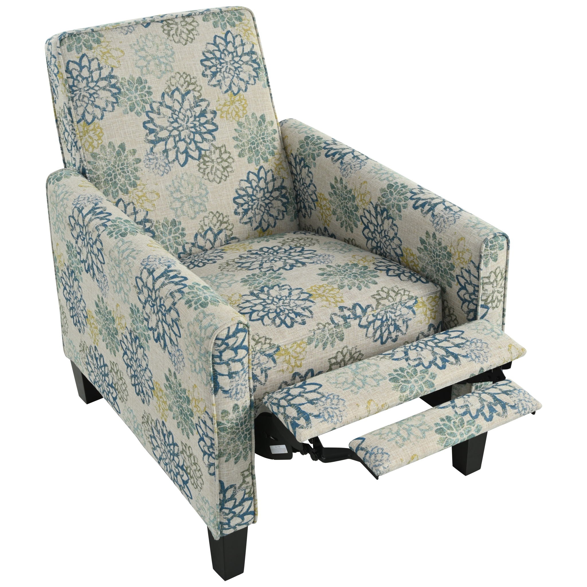 Push Back Upholstered Recliner Armchair