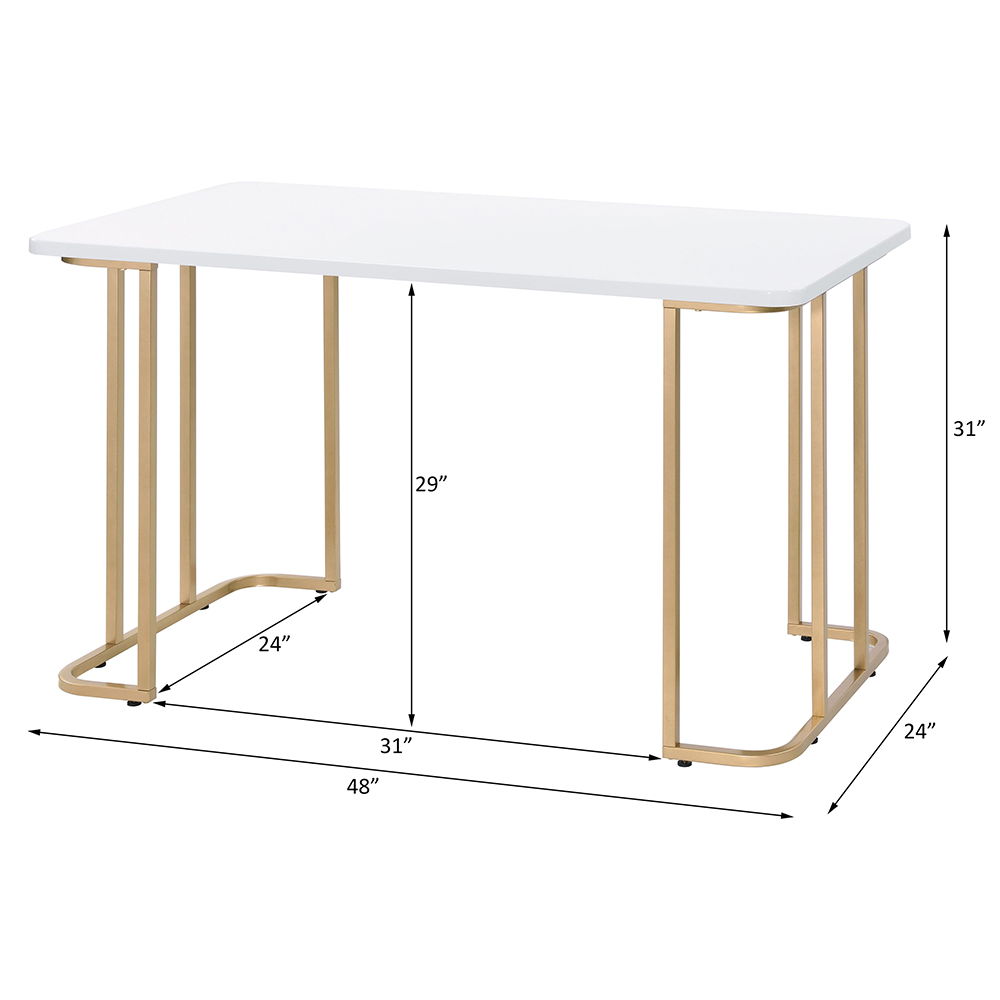 Estie - Writing Desk Same Ac00902) - White & Gold