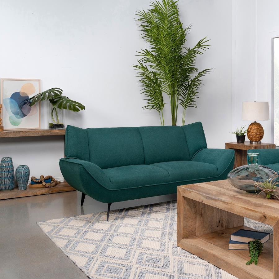 Coaster Fine Furniture Acton - Upholstered Flared Arm Loveseat - Teal Blue | Meri Furniture