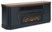 Signature Design by Ashley® Landocken - Two-tone - 83" TV Stand With Electric Fireplace | Meri Furniture
