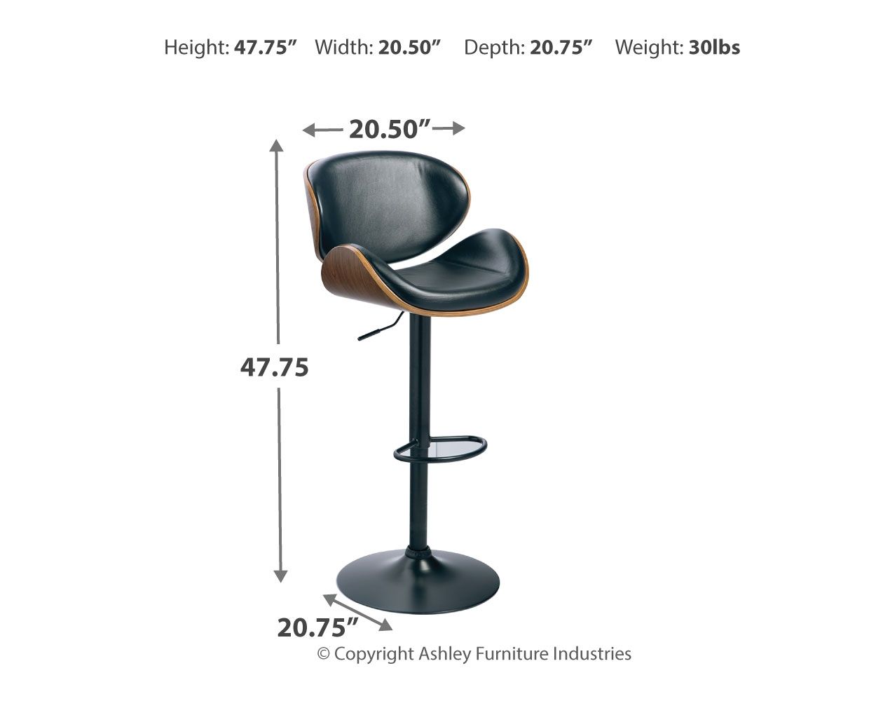 Signature Design by Ashley® Bellatier - Adjustable Height Barstool | Meri Furniture