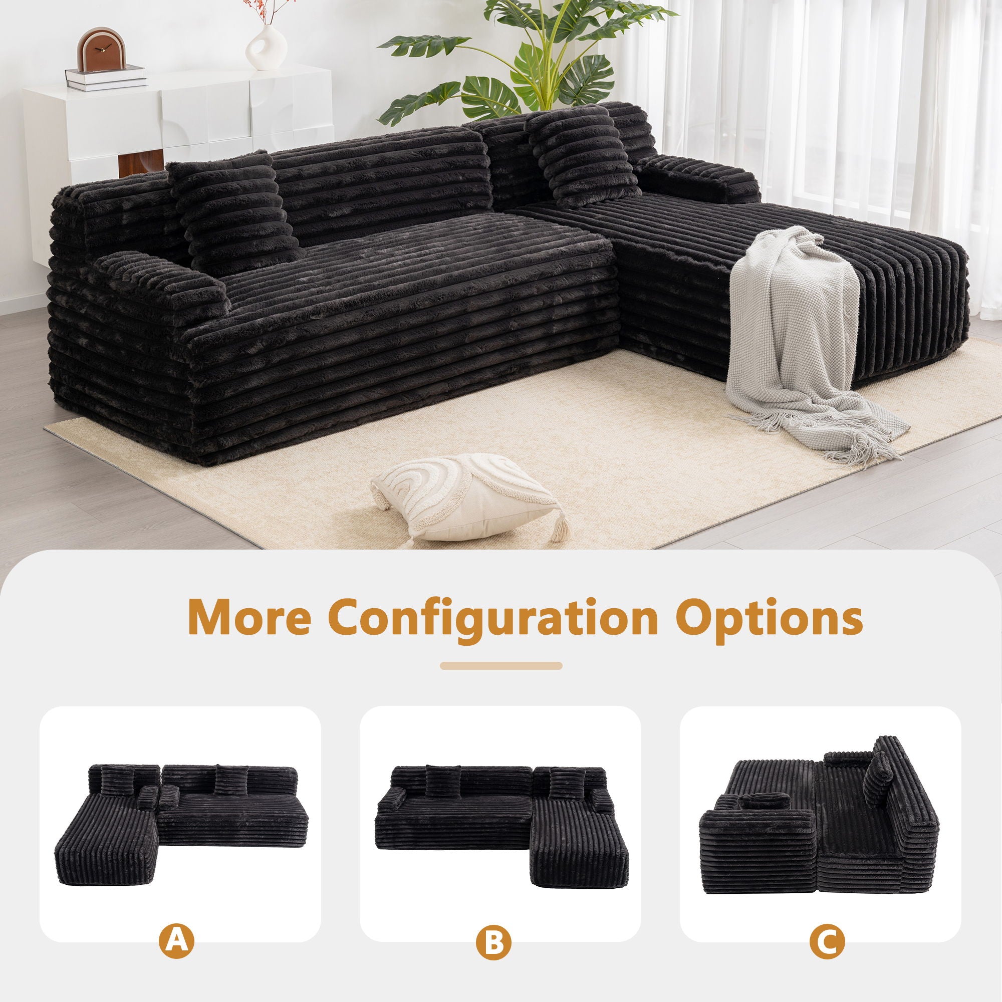 Cloud Sectional Sofa Upholstered Couch Free Combined Sofa