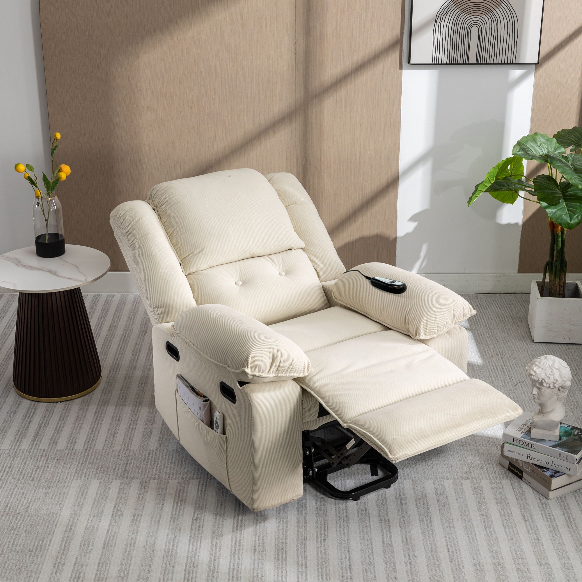 Massage Recliner Power Lift Chair With Adjustable Massage And Heating Function