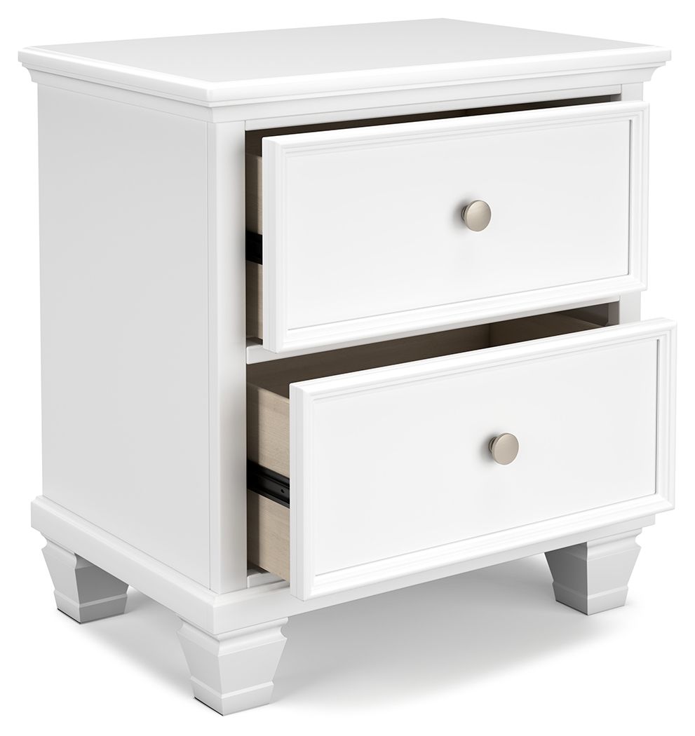 Signature Design by Ashley® Fortman - White - Two Drawer Night Stand | Meri Furniture