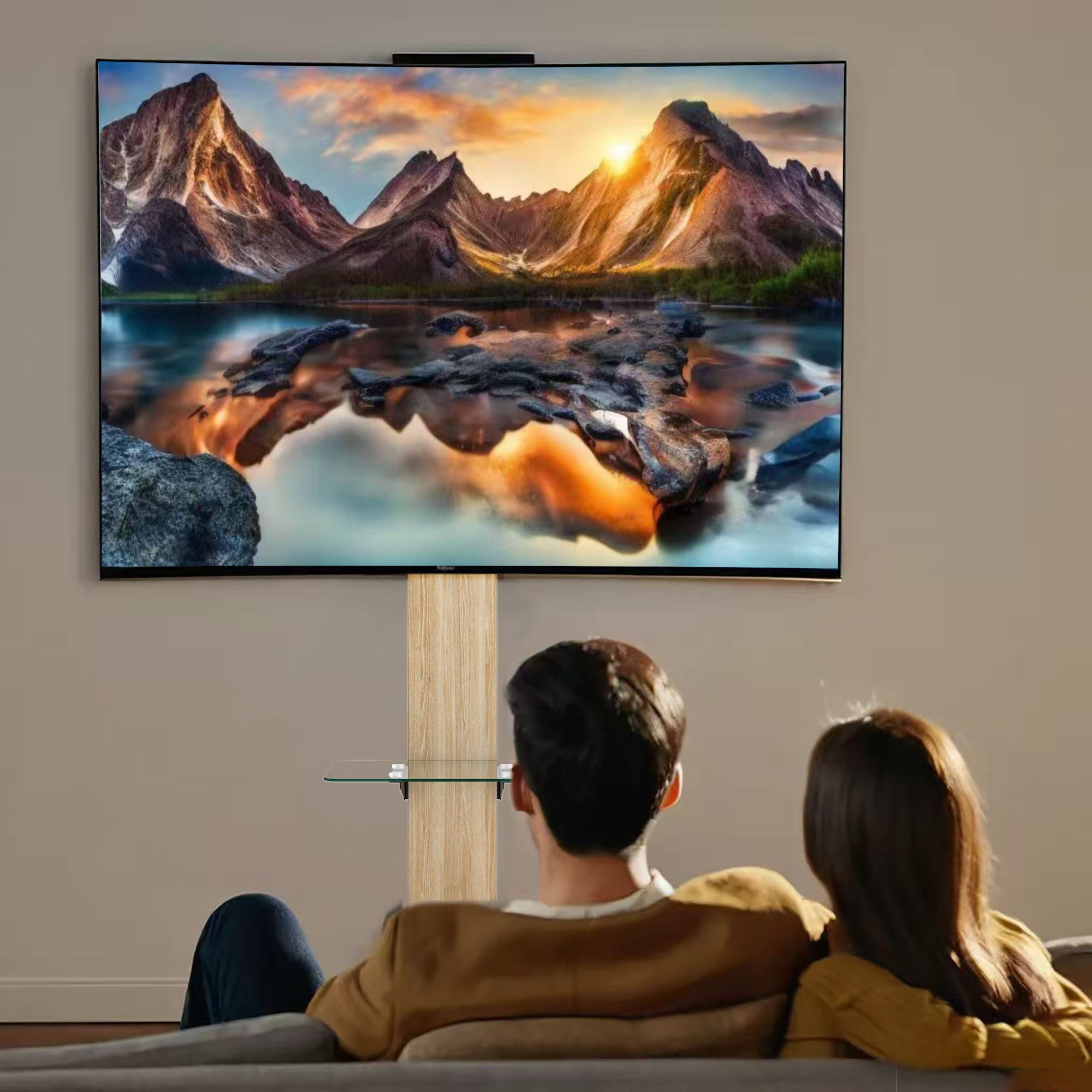 Adjustable Height Mobile TV Cart