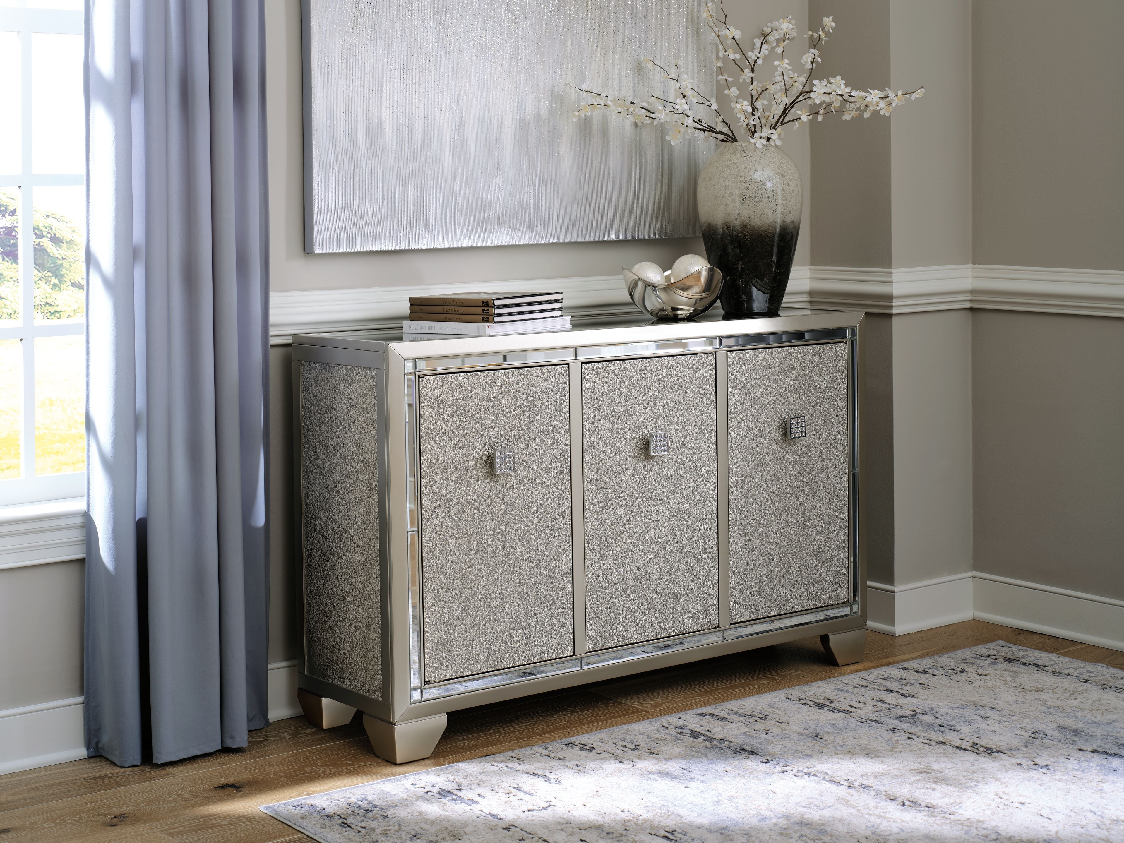 Signature Design by Ashley® Chaseton - Champagne - Accent Cabinet | Meri Furniture