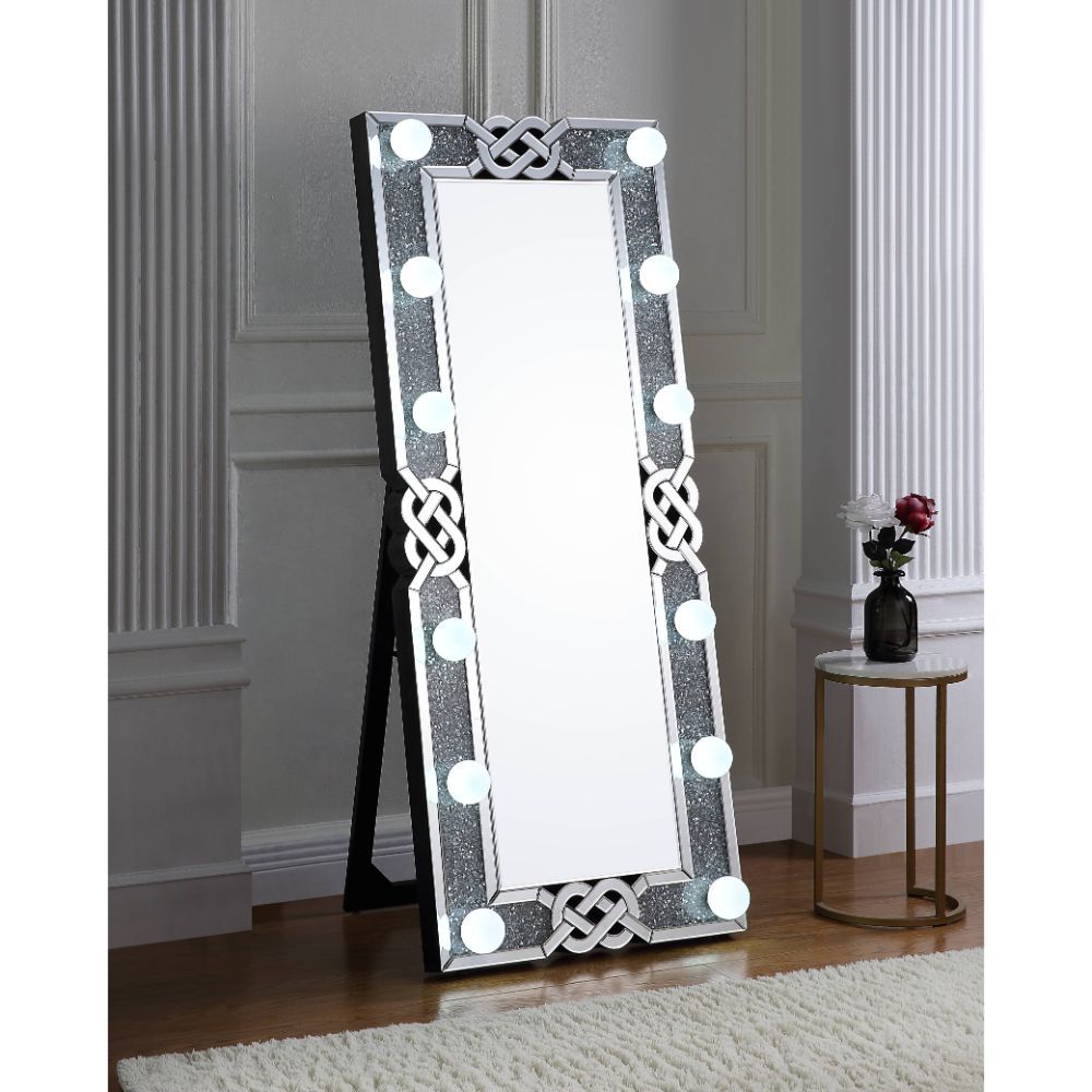 ACME Noralie - Accent Floor Mirror - Pearl Silver | Meri Furniture