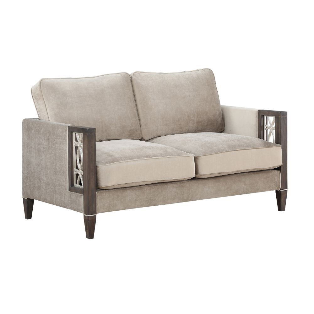 ACME Peregrine - Loveseat - Velvet & Walnut | Meri Furniture
