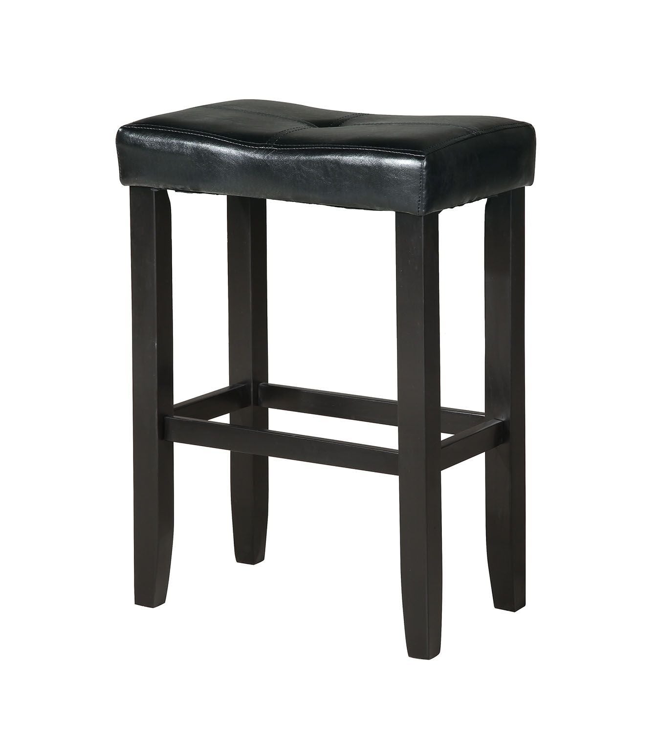 ACME Micha - Stool (Set of 2) - Black PU & Black | Meri Furniture