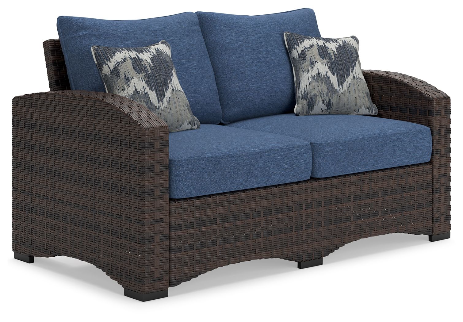 Signature Design by Ashley® Windglow - Blue / Brown - Loveseat With Cushion | Meri Furniture