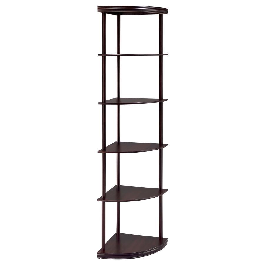 Coaster Fine Furniture Bonwick - 5-Shelf Corner Bookshelf - Cappuccino | Meri Furniture