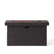 Custer - Rectangular Fire Pit 50, 000 Btu Magnesium Oxide - Brown