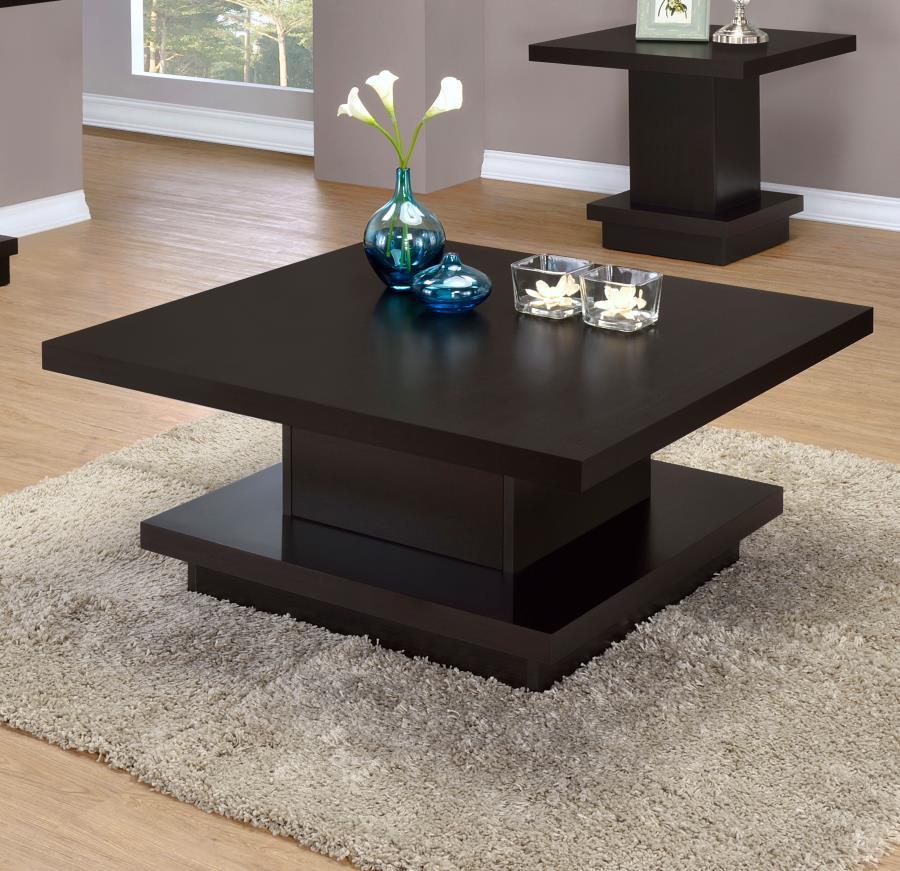 Coaster Fine Furniture Reston - Square Engineered Wood Coffee Table - Cappuccino | Meri Furniture