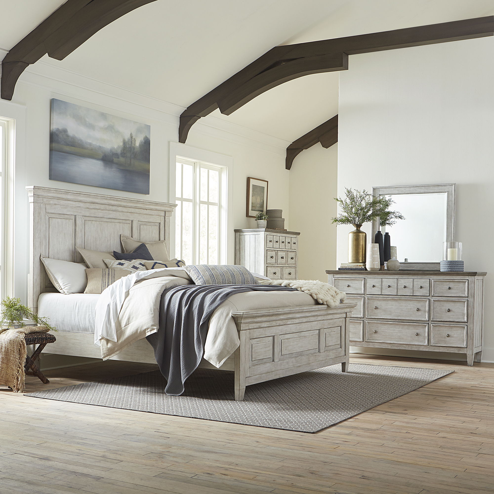 Liberty Furniture Heartland - Panel Bed, Dresser & Mirror | Meri Furniture
