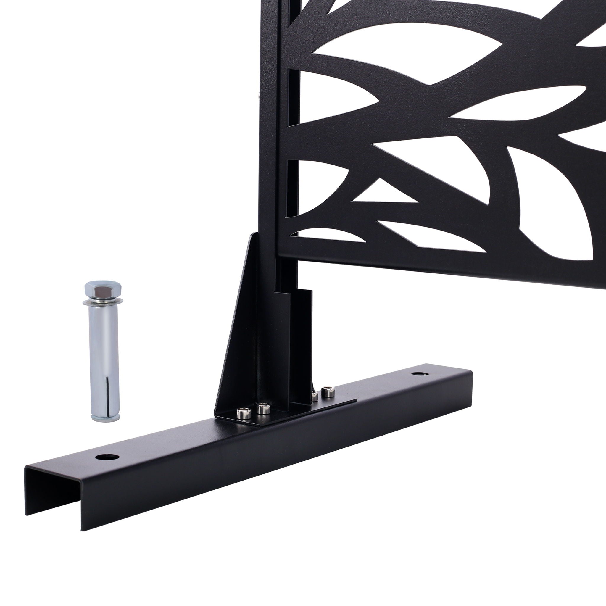 Outdoor & Indoor Privacy Screen Metal Privacy Screen, Freestanding Decorative Privacy Screen For Deck Balcony Patio - Black