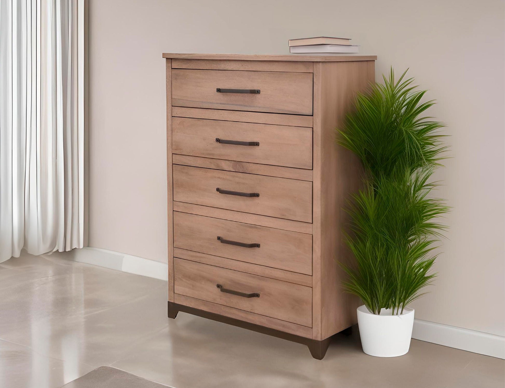 International Furniture Direct Natural Parota - Chest - Brown Cappuccino | Meri Furniture