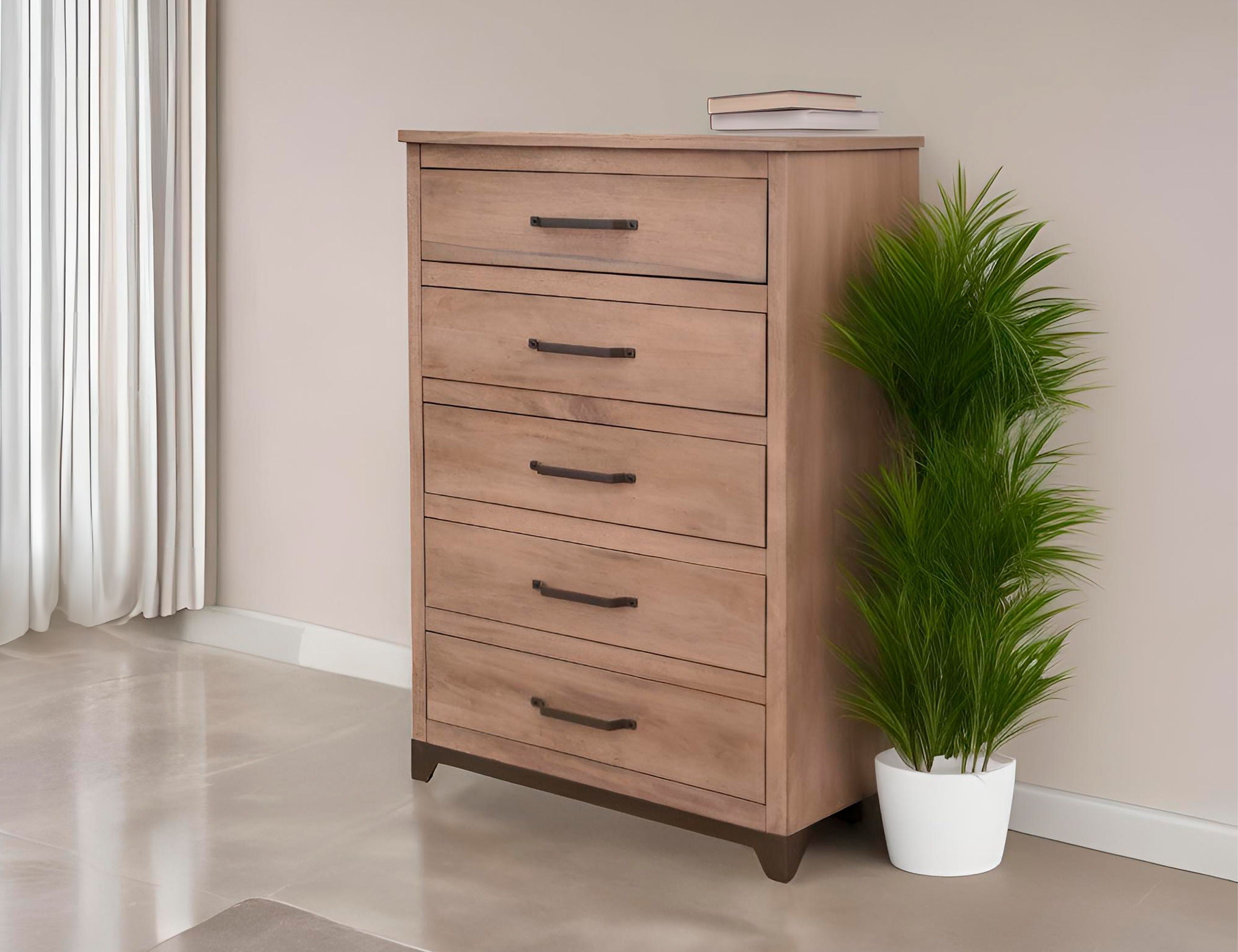 International Furniture Direct Natural Parota - Chest - Brown Cappuccino | Meri Furniture