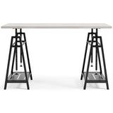 Bayflynn - White / Black - Adjustable Height Desk