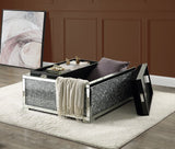 ACME Noralie - Ottoman - Mirrored & Faux Diamonds | Meri Furniture