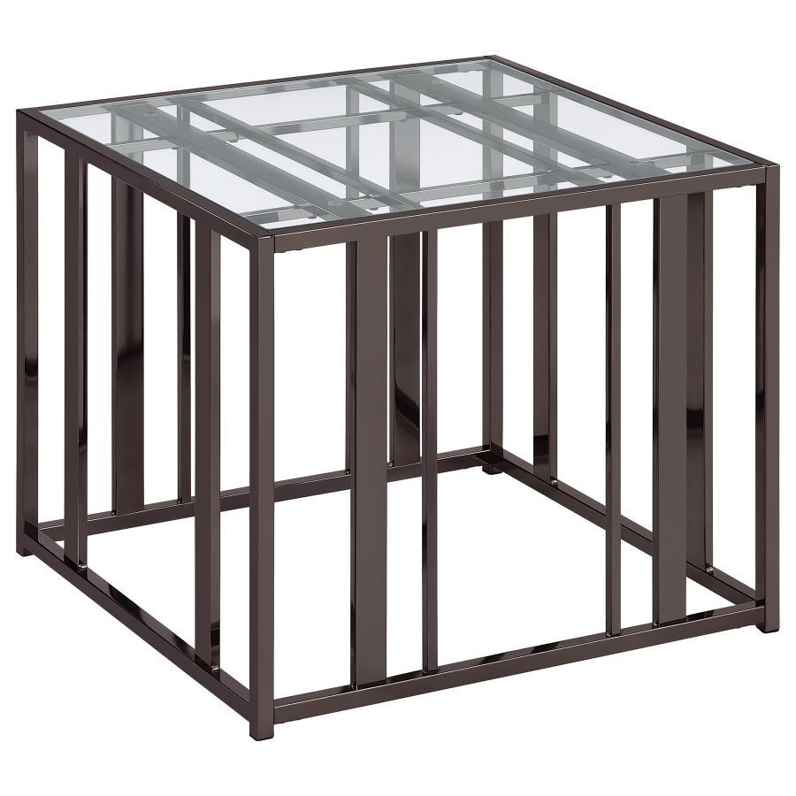 Coaster Fine Furniture Adri - Rectangular Glass Top Side End Table | Meri Furniture