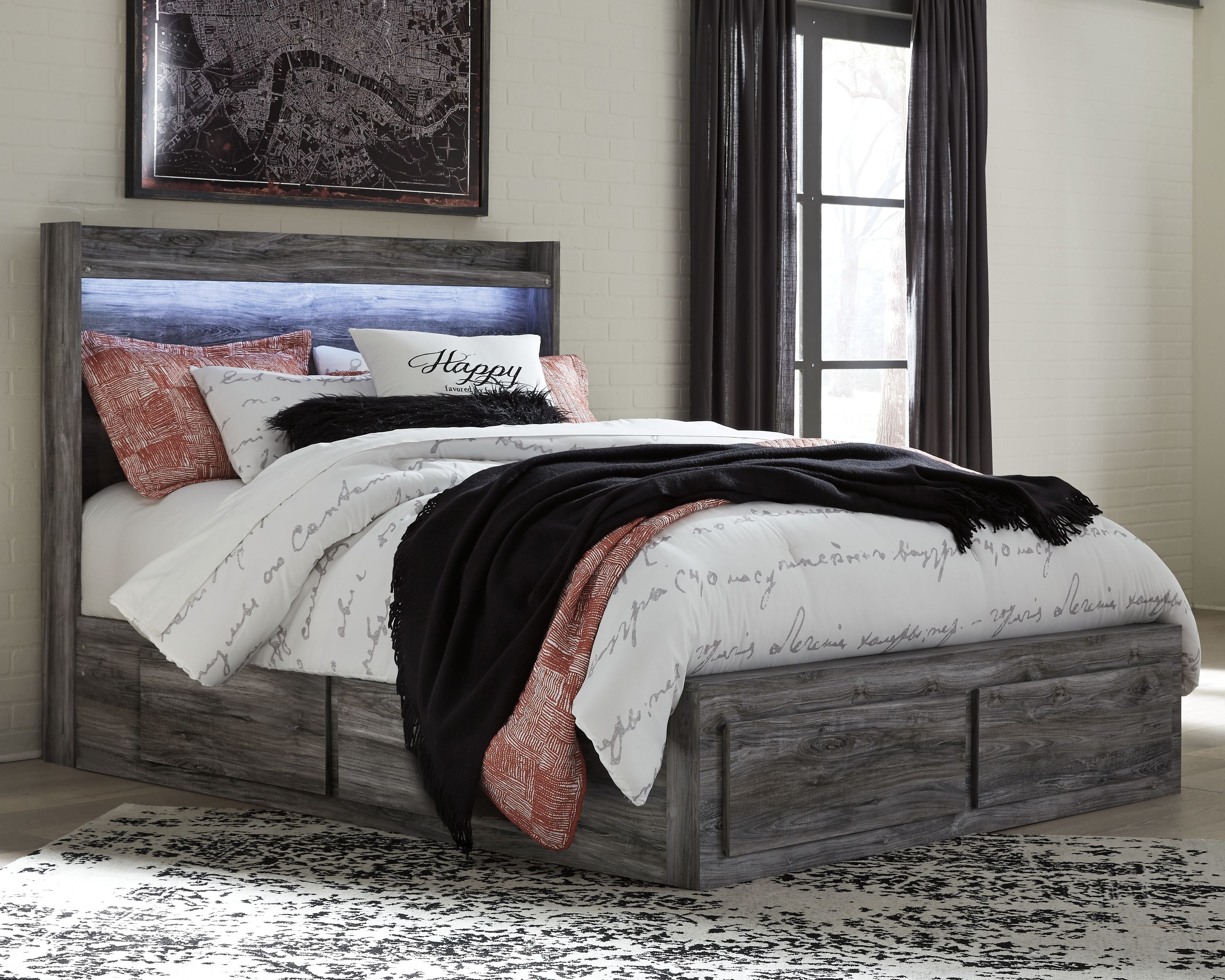 Signature Design by Ashley® Baystorm - LED Panel Bed | Meri Furniture