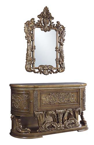 ACME Constantine - Server - Brown & Gold Finish | Meri Furniture