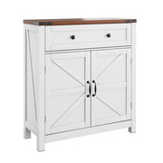 Farmhouse Storage Cabinet With Drawer And Adjustable Shelf