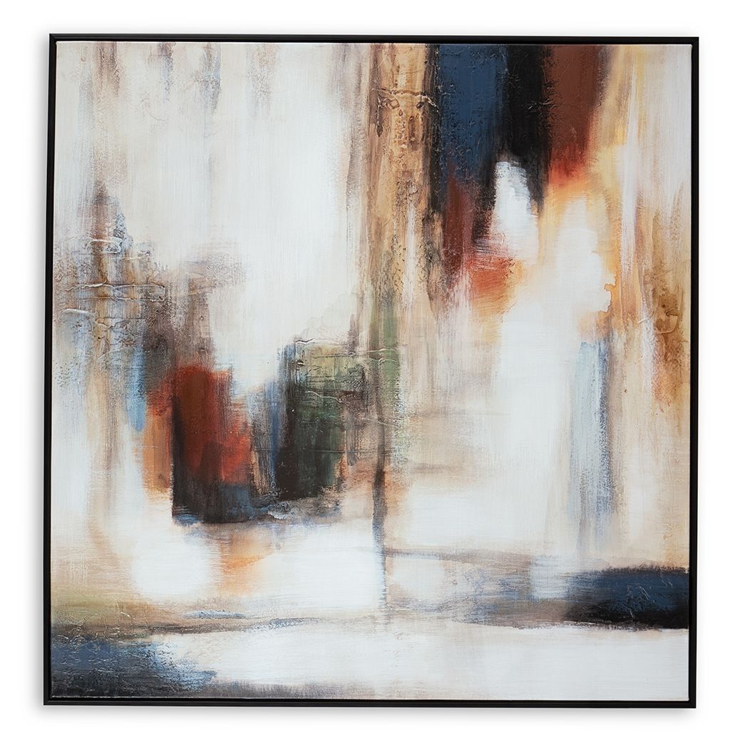 Signature Design by Ashley® Pigeonford - White / Teal / Gold - Wall Art | Meri Furniture