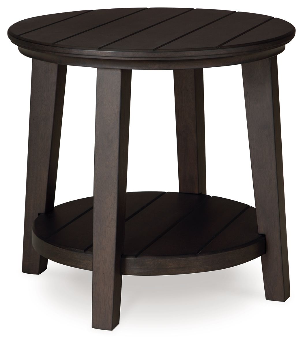 Signature Design by Ashley® Celamar - Dark Brown - Round End Table | Meri Furniture