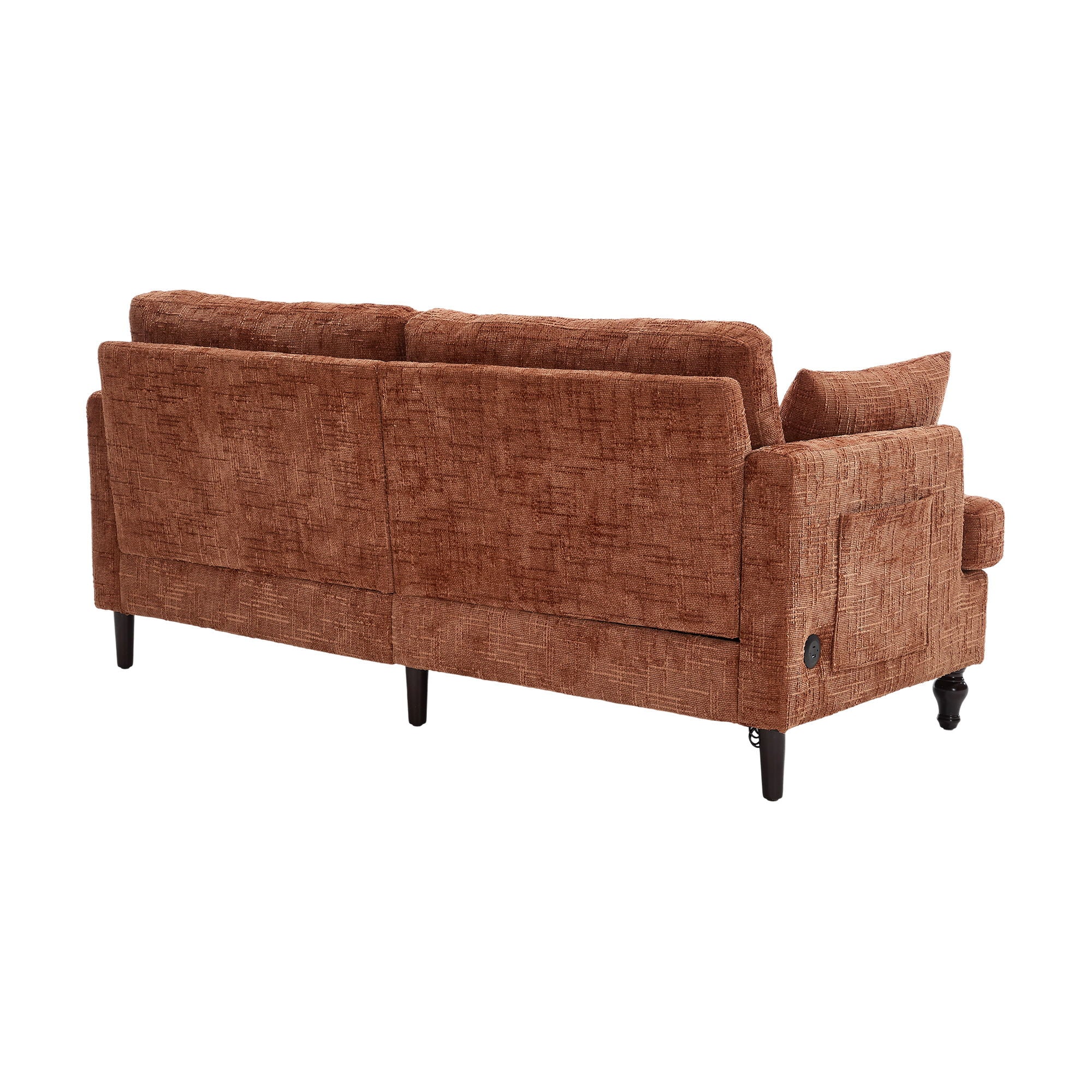 Chenille 2 Seater Sofa With LED Light, USB Charging Port, And Storage Bag