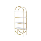 Lightmane - Bookshelf - White High Gloss & Gold