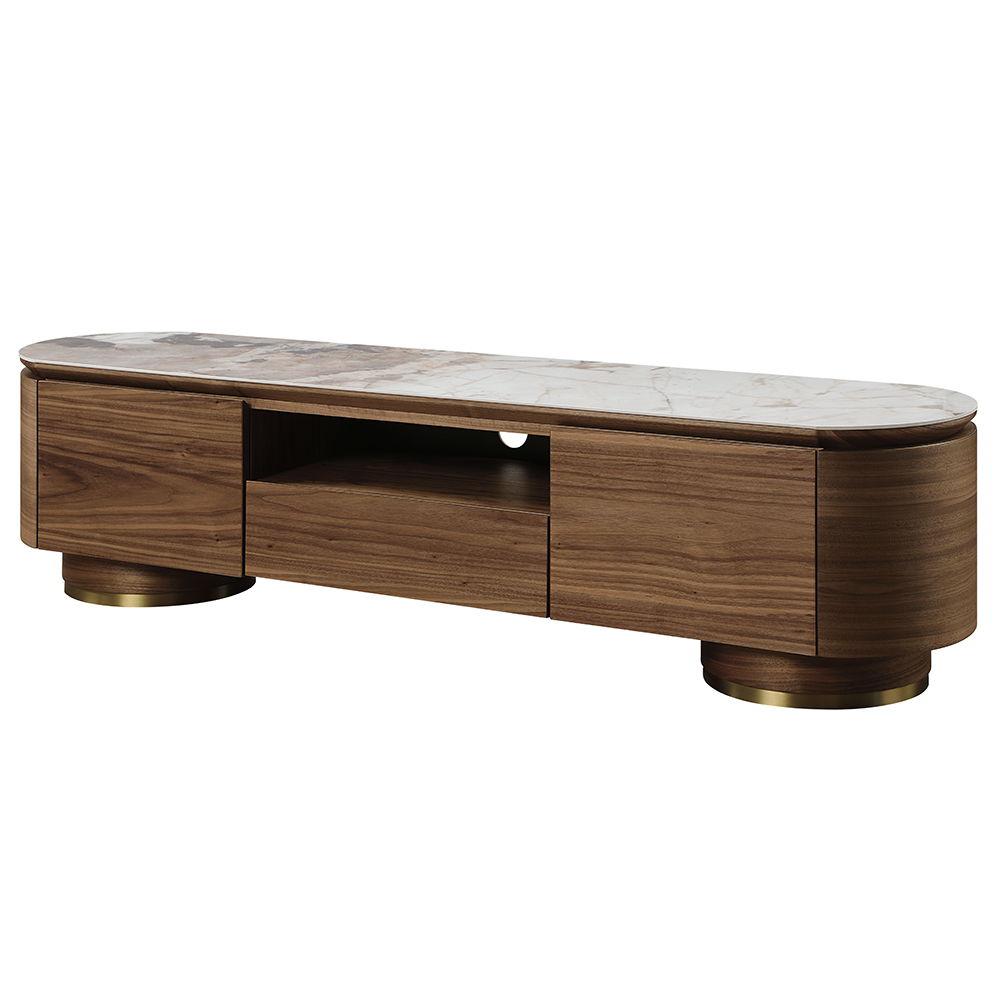 ACME Willene - TV Stand With Ceramic Top - Dark Brown | Meri Furniture