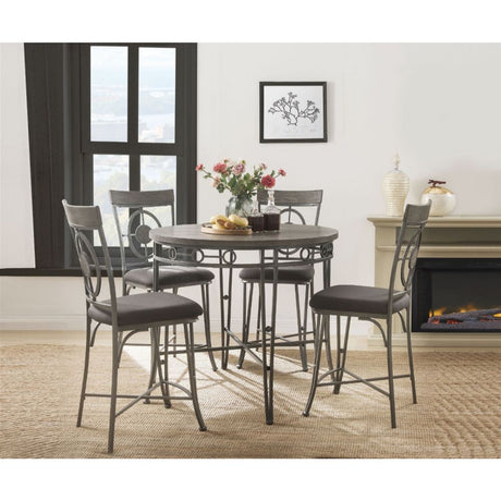 ACME Landis - Counter Height Table - Oak & Gunmetal | Meri Furniture