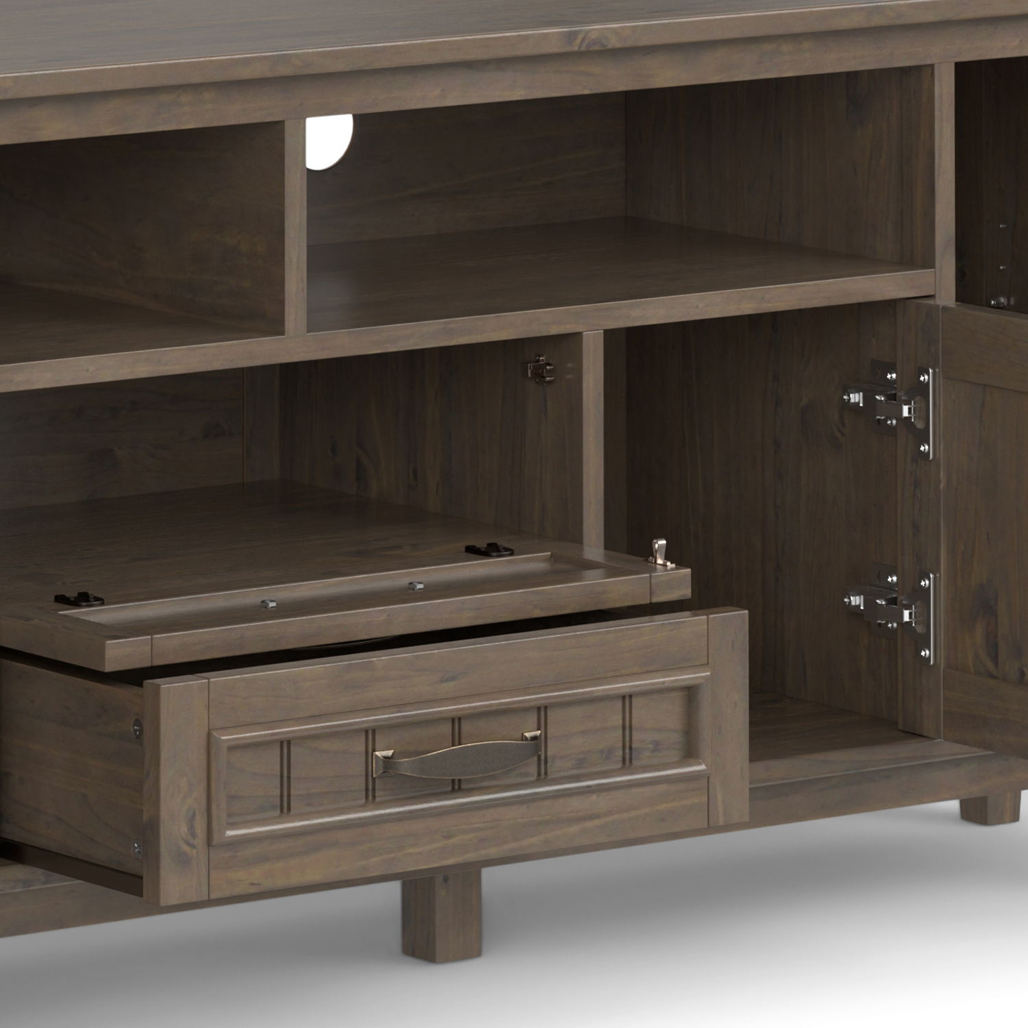 Lev - Handcrafted TV Media Stand - Smoky Brown