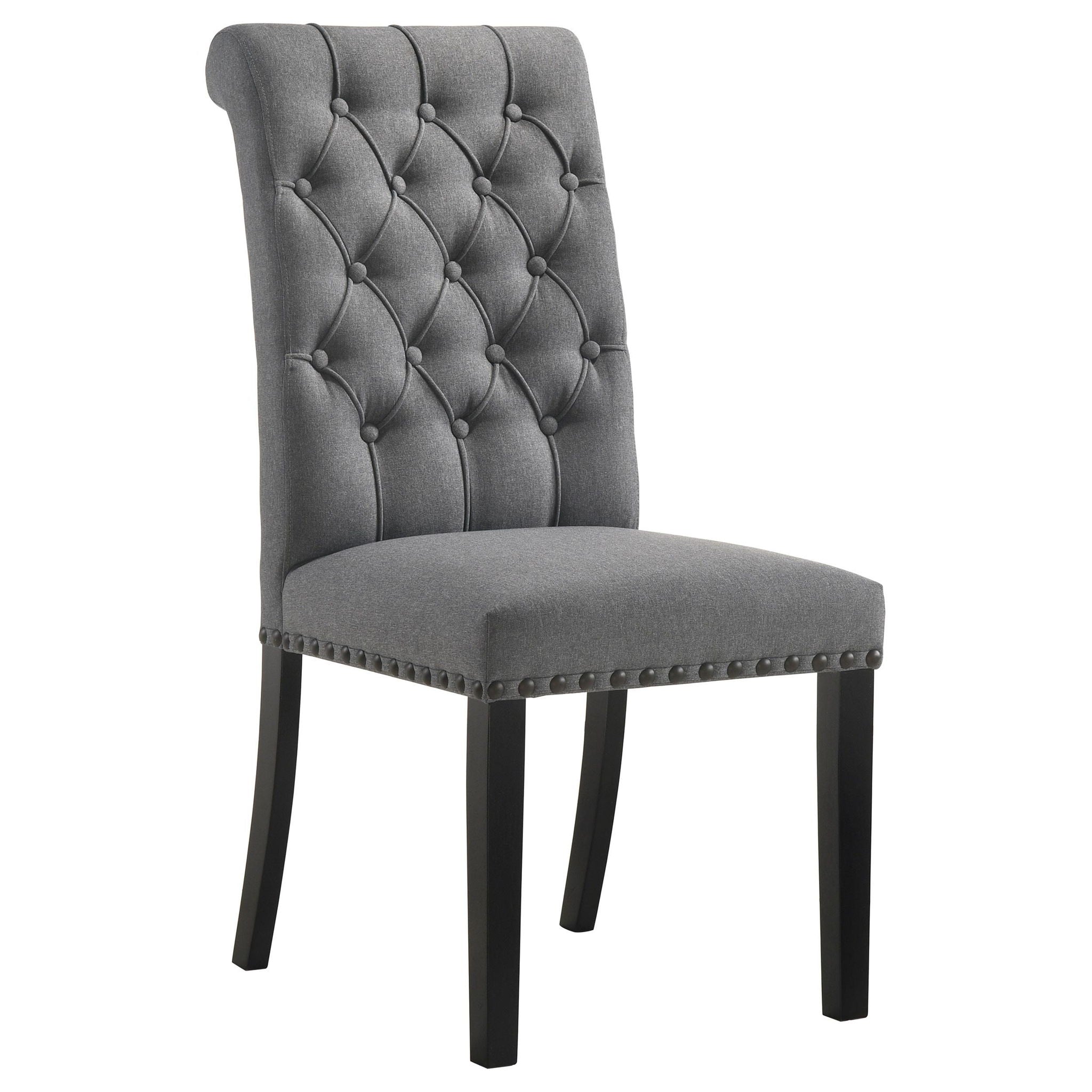 Alana Fabric Upholstered Dining Side Chair Grey (Set of 2)