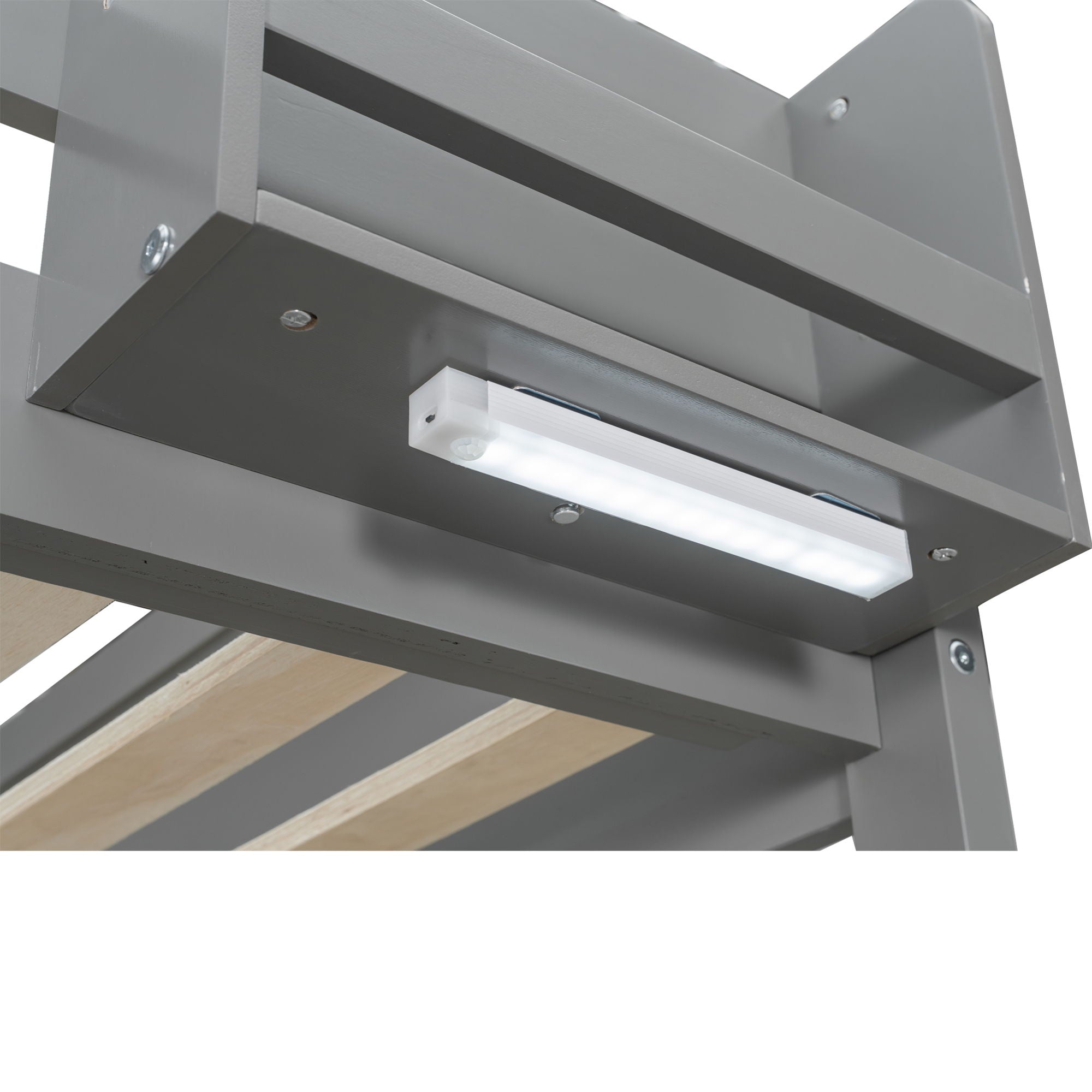 Bunk Bed With Built In Shelves, Storage Box, LED Light And USB Charging Station