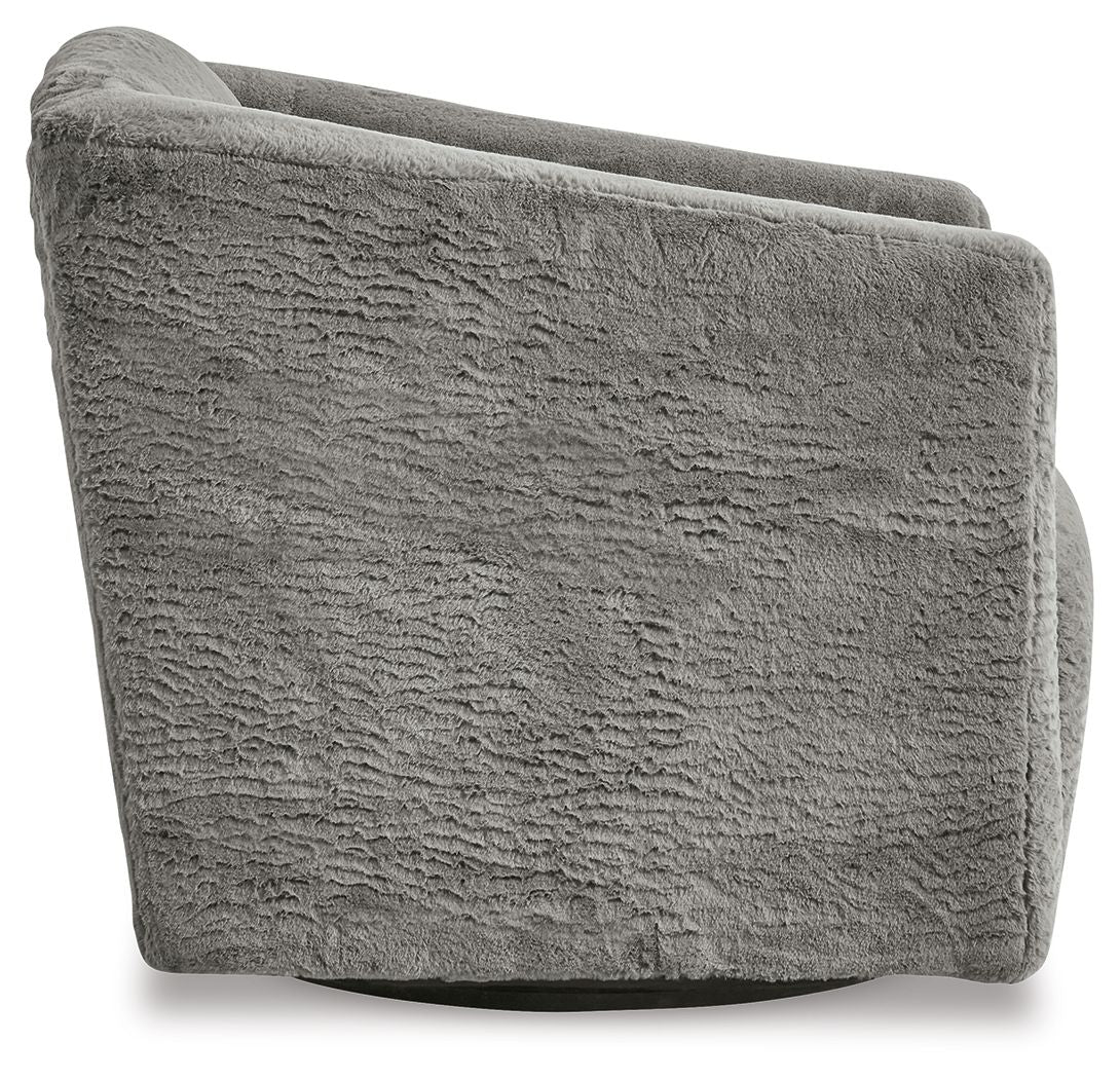 Signature Design by Ashley® Bramner - Charcoal - Swivel Accent Chair | Meri Furniture